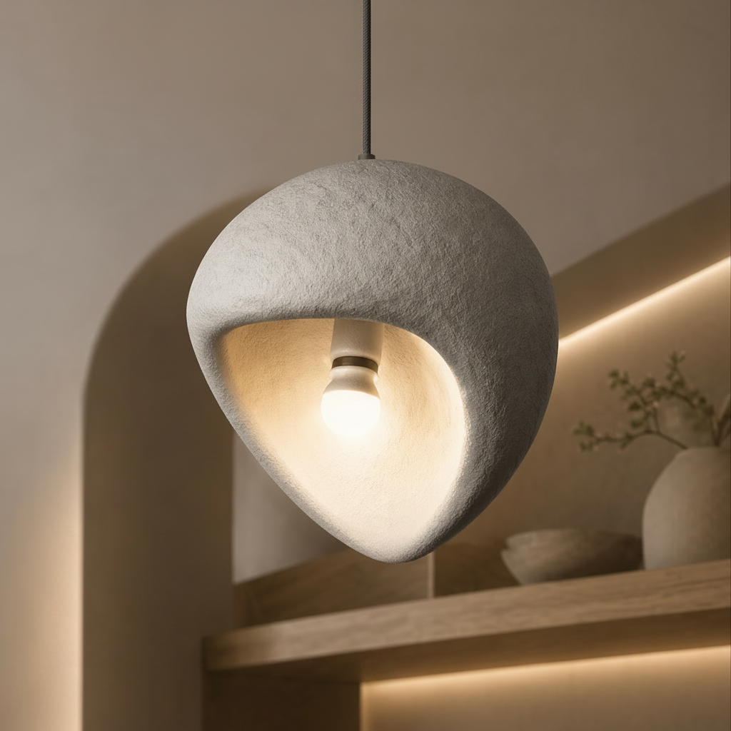 AERA Modern Chandelier, 30 cm, Suspended, 1 X E27, Grey, Metal and Foam, Adjustable Height Modern Chandeliers Προεπιλεγμένος τίτλος Alessandro Design