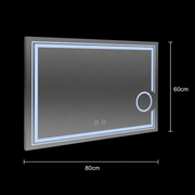 Ορθογώνιος καθρέφτης LED, 80x60cm, Cold Light, CANTO Touch, Demister System, Dimmable