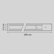 Μαγνητική πίστα για προβολείς LED, 195x3,2cm, Εφαρμοσμένη, Μαύρο