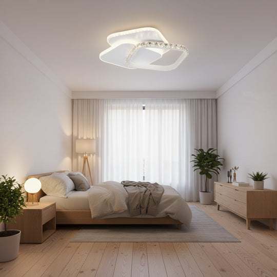 Κρυστάλλινος LED πολυέλαιος ANASTASIA 39W, Διάμετρος 30cm, Κρύο/Ζεστό/Ουδέτερο φως, Λευκό