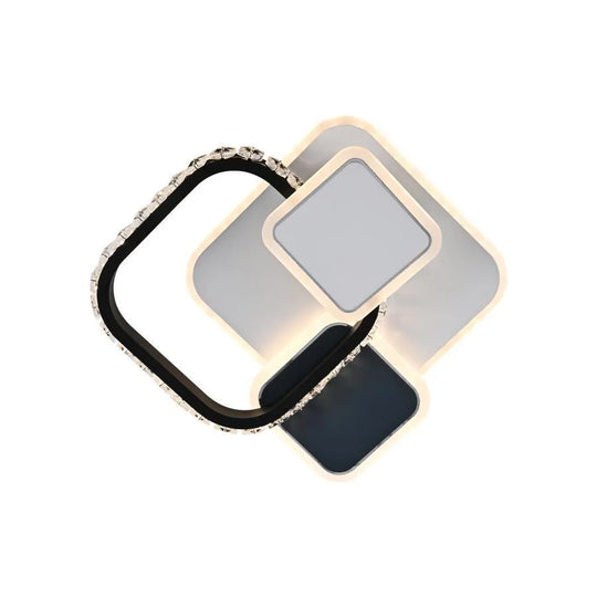 Crystal LED πολυέλαιος GELLA 48W, Τετράγωνο, Κρύο/Ζεστό/Ουδέτερο φως, Λευκός Μαύρος πολυέλαιος LED Προεπιλεγμένος τίτλος Alessandro Design
