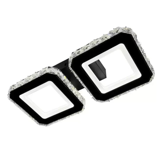 Crystal LED πολυέλαιος QUADRIS 41W, 2 τετράγωνα, Κρύο/Ζεστό/Ουδέτερο φως, Μαύρο Crystal LED Πολυέλαιοι Προεπιλεγμένος τίτλος Alessandro Design