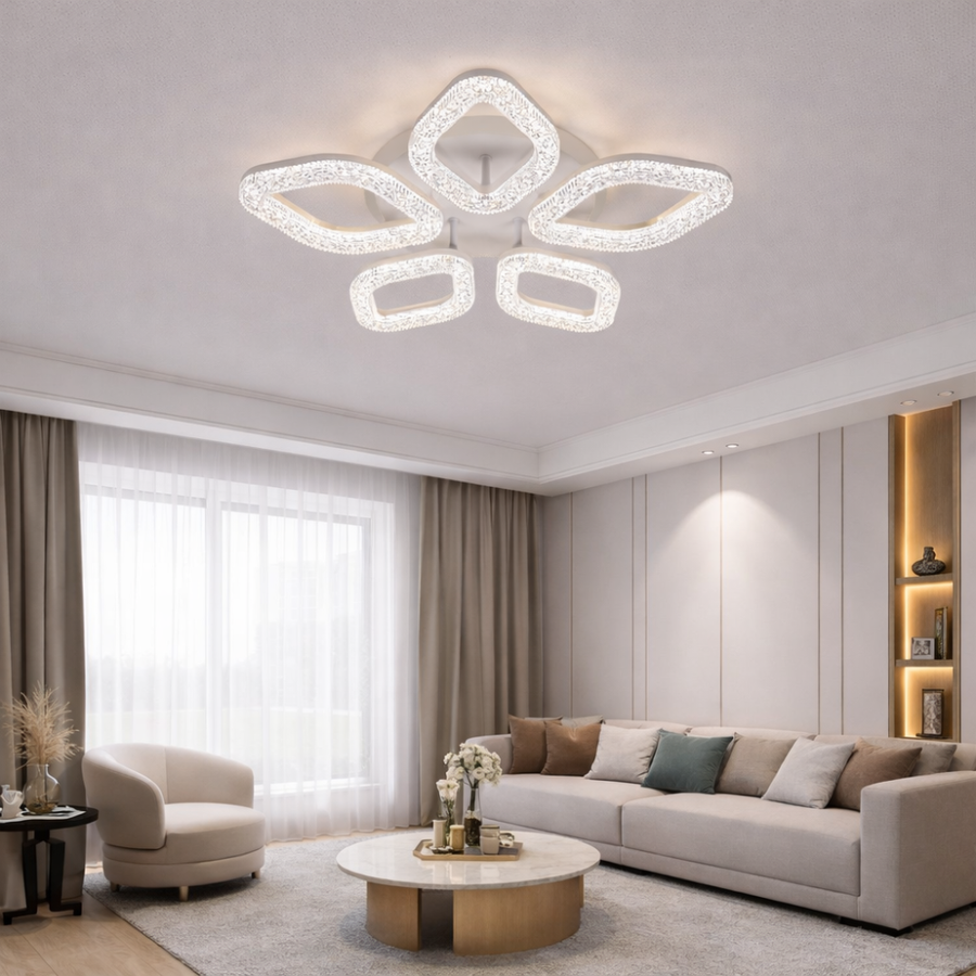 Πολυέλαιος LED με Τηλεχειριστήριο, 67W, Κρύο/Ζεστό/Ουδέτερο φως, Ρυθμιζόμενο, Χρυσό Πολυέλαιοι LED με Τηλεχειριστήριο Προεπιλεγμένος τίτλος Alessandro Design