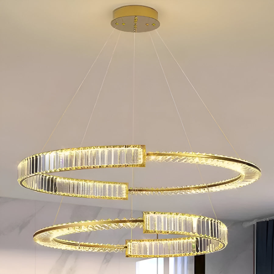 Κρεμαστός κρυστάλλινος πολυέλαιος LED PRISM REGAL 117W, 2 κύκλοι, Κρύο/Ζεστό/Ουδέτερο φως, Ρυθμιζόμενο, Χρυσό, Ρυθμιζόμενο ύψος Κρυστάλλινοι πολυέλαιοι LED Προεπιλεγμένος τίτλος Alessandro Design