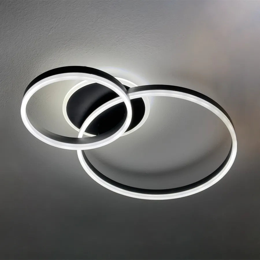 Πολυέλαιος LED με τηλεχειριστήριο LT511/30+40+50BK, 93W, 2 κύκλοι, κρύο/θερμό/ουδέτερο φως, ρυθμιζόμενο, μαύροι πολυέλαιοι LED με τηλεχειριστήριο Προεπιλεγμένος τίτλος Alessandro Design