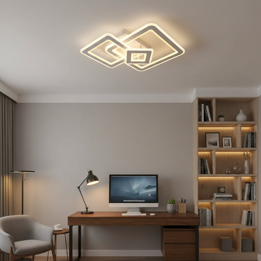 Πολυέλαιος LED Horetensia με τηλεχειριστήριο, 116 W, ρυθμιζόμενο, ζεστό/ουδέτερο/ψυχρό φως, λευκοί πολυέλαιοι LED με τηλεχειριστήριο Προεπιλεγμένος τίτλος Alessandro Design