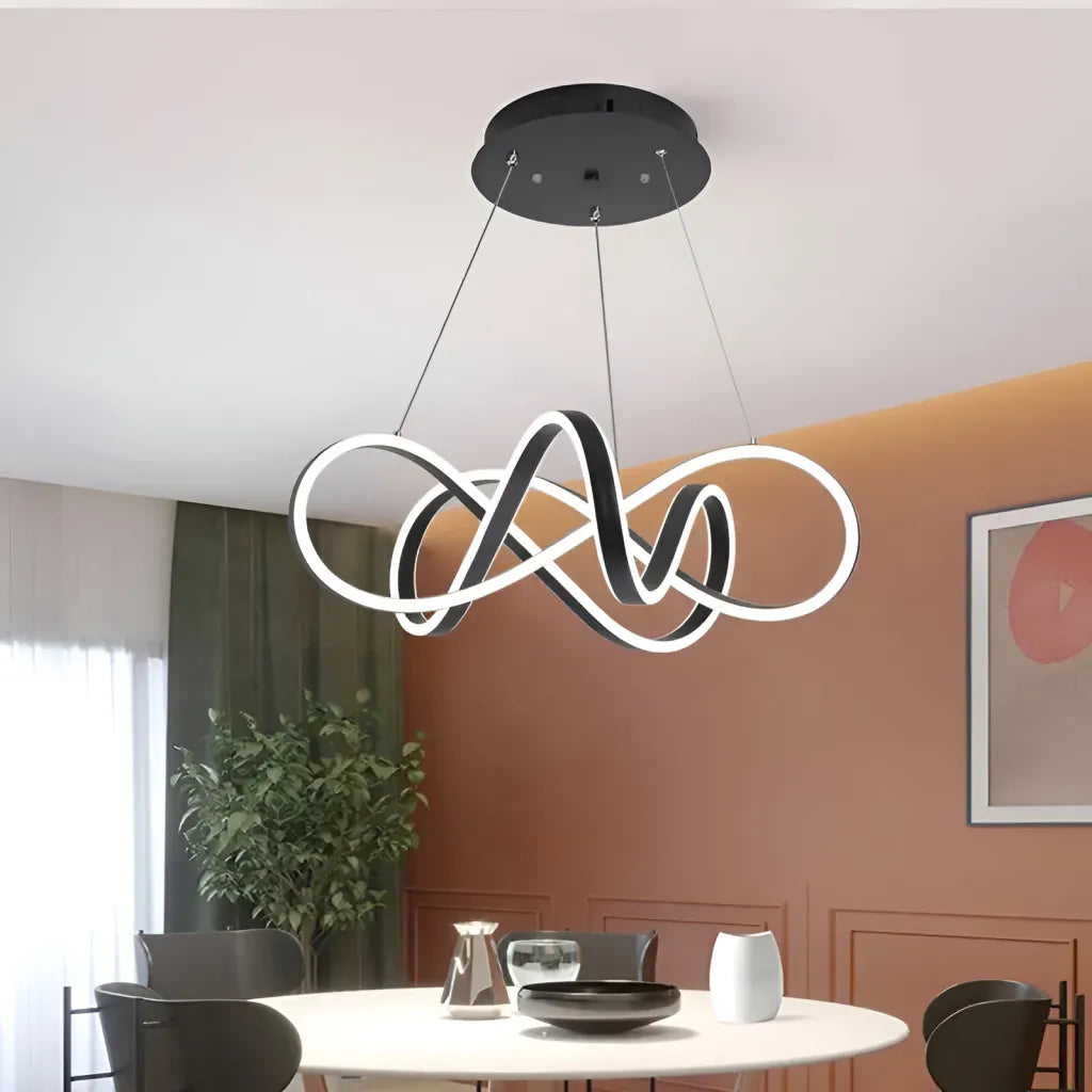 Κρεμαστός πολυέλαιος LED με τηλεχειριστήριο INFINITY HALO 69W, Κρύο/Ζεστό/Ουδέτερο φως, Ρυθμιζόμενο, Μαύρο, Ρυθμιζόμενο ύψος Μοντέρνοι Πολυέλαιοι Προεπιλεγμένος τίτλος Alessandro Design