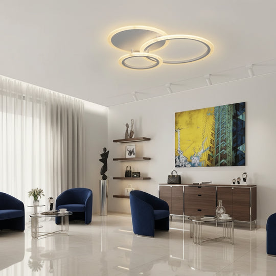 Πολυέλαιος LED με τηλεχειριστήριο LUCY 45W, 3 κύκλοι, κρύο/θερμ/ουδέτερο φως, ρυθμιζόμενο, λευκός πολυέλαιος LED με τηλεχειριστήριο Προεπιλεγμένος τίτλος Alessandro Design