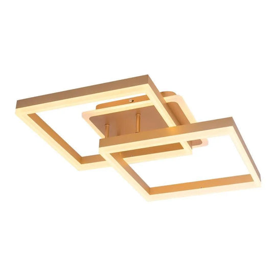 Πολυέλαιος LED με τηλεχειριστήριο ARWEN 142W, 2 τετράγωνα, κρύο/θερμό/ουδέτερο φως, ρυθμιζόμενο, χρυσοί πολυέλαιοι LED με τηλεχειριστήριο Προεπιλεγμένος τίτλος Alessandro Design
