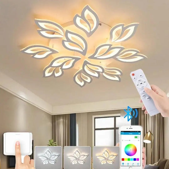 Πολυέλαιος LED με τηλεχειριστήριο LILY 147W, 12 Στοιχεία, Κρύο/Ζεστό/Ουδέτερο φως, Ρυθμιζόμενο, Λευκός πολυέλαιος LED με τηλεχειριστήριο Προεπιλεγμένος τίτλος Alessandro Design