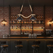 Rope Chandelier, 2xE27, Brown, Metal and String LV570/2BK Vintage Chandeliers Προεπιλεγμένος τίτλος Alessandro Design