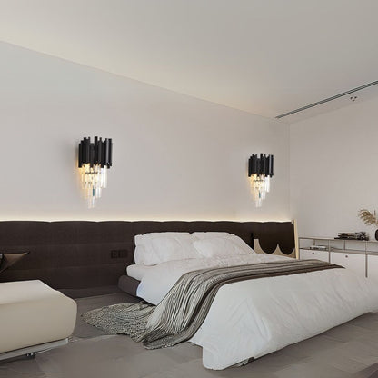 BLOIS Piccolo Cristal Chandelier Light, 2xE14, Μαύρο προεπιλεγμένα φώτα τοίχου εσωτερικού χώρου Τίτλος Alessandro Design