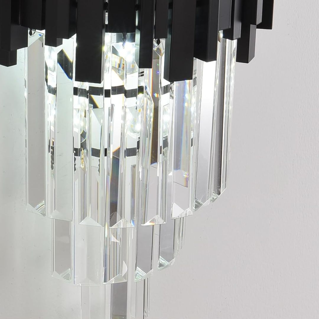 BLOIS Piccolo Cristal Chandelier Light, 2xE14, Μαύρο προεπιλεγμένα φώτα τοίχου εσωτερικού χώρου Τίτλος Alessandro Design