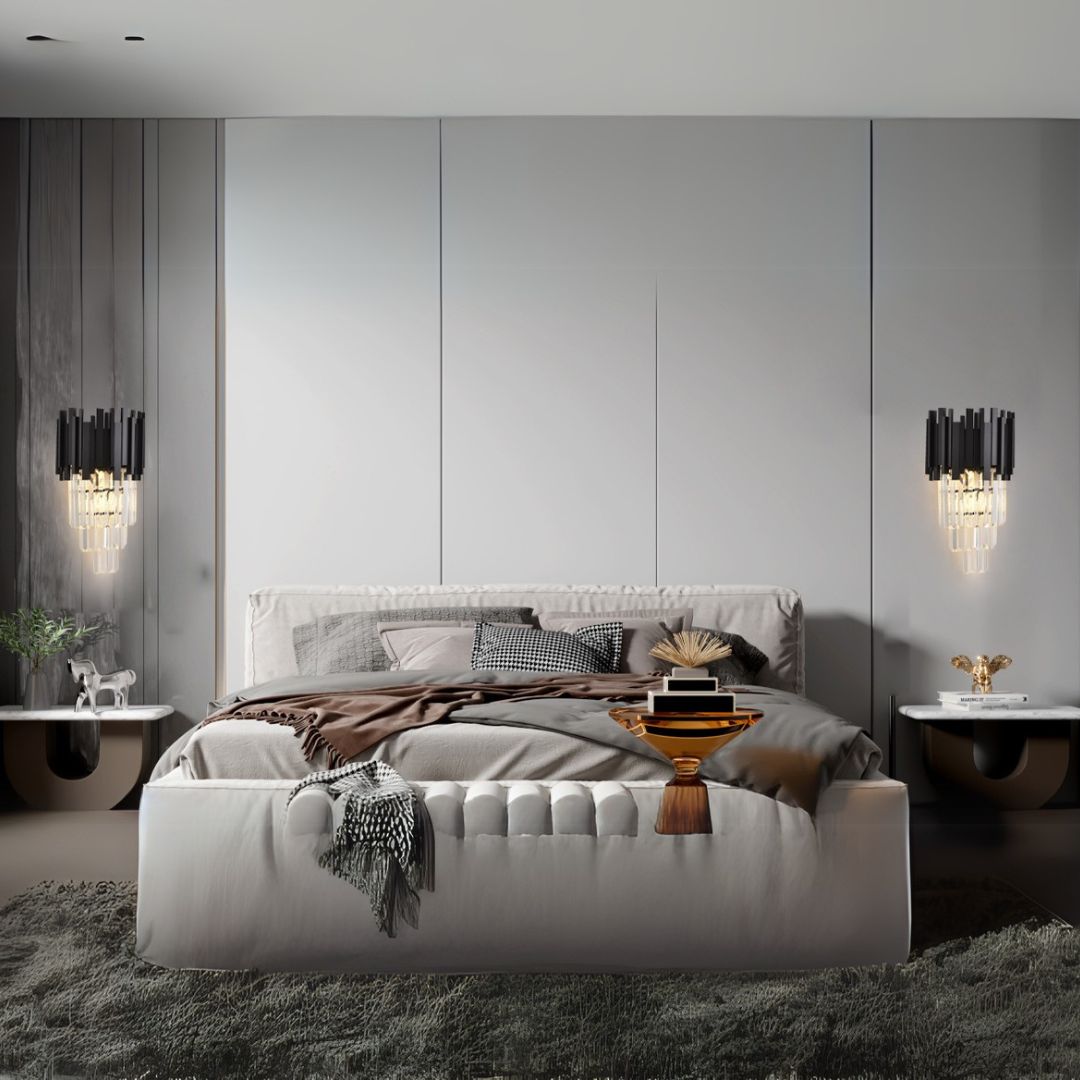 BLOIS Piccolo Cristal Chandelier Light, 2xE14, Μαύρο προεπιλεγμένα φώτα τοίχου εσωτερικού χώρου Τίτλος Alessandro Design