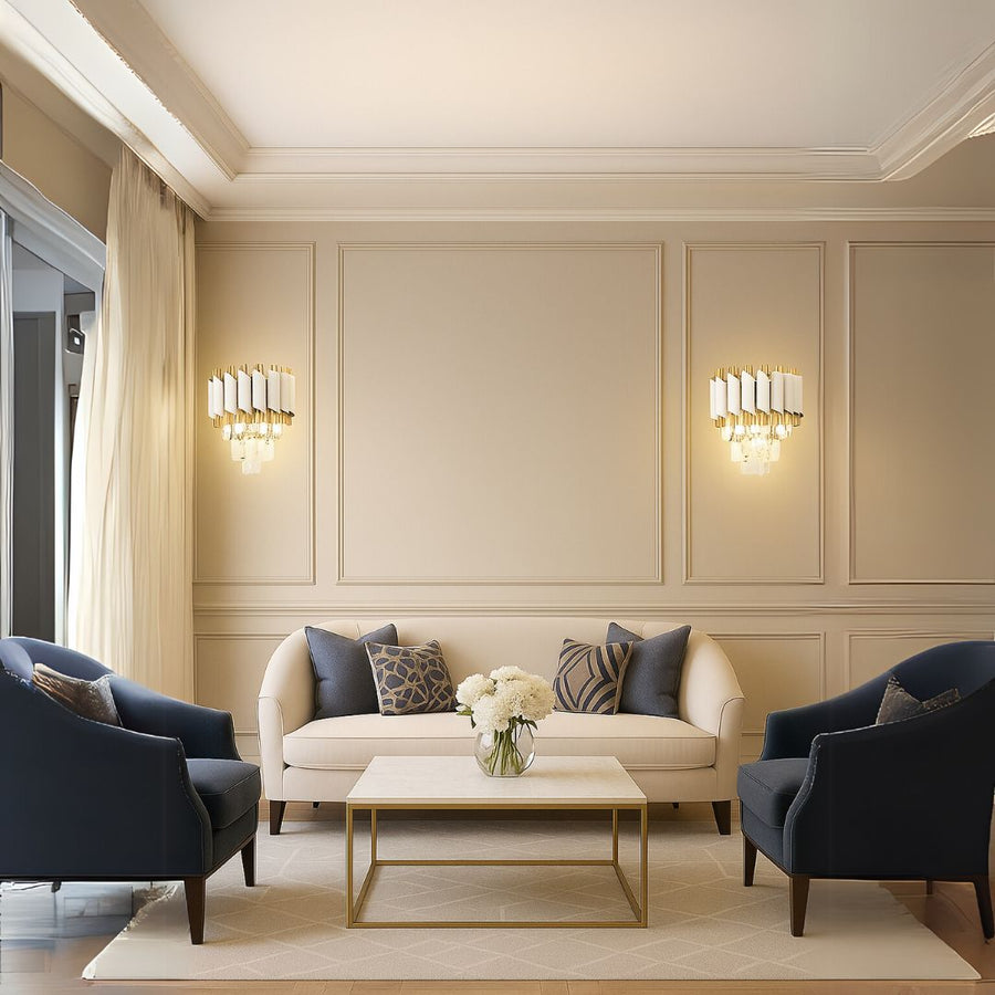 Crystal Chandelier Light VERSAILLES Piccolo, 2xE14, Λευκό Προεπιλεγμένο Εσωτερικό Φωτιστικό τοίχου Τίτλος Alessandro Design