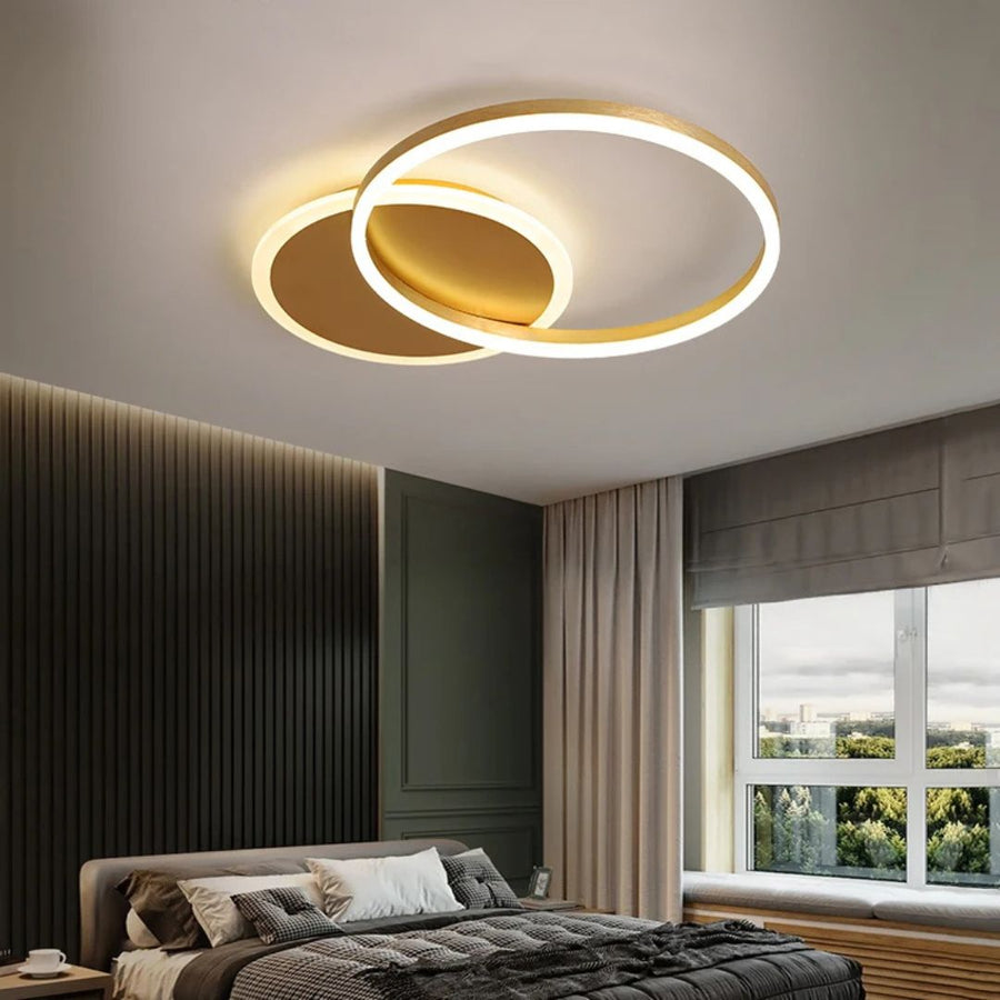 Πολυέλαιος LED με τηλεχειριστήριο RINOVA 47W, 2 κύκλοι, Κρύο/Ζεστό/Ουδέτερο φως, Ρυθμιζόμενο, Γυαλιστερό χρυσό Πολυέλαιος LED με τηλεχειριστήριο Προεπιλεγμένος τίτλος Alessandro Design