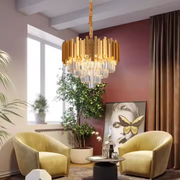 BLOIS Eleganza Crystal Chandelier, Διάμετρος 50cm, 8x E14, Γυαλιστερό Χρυσό, Ρυθμιζόμενο ύψος Κρυστάλλινοι Πολυέλαιοι Προεπιλεγμένος τίτλος Alessandro Design