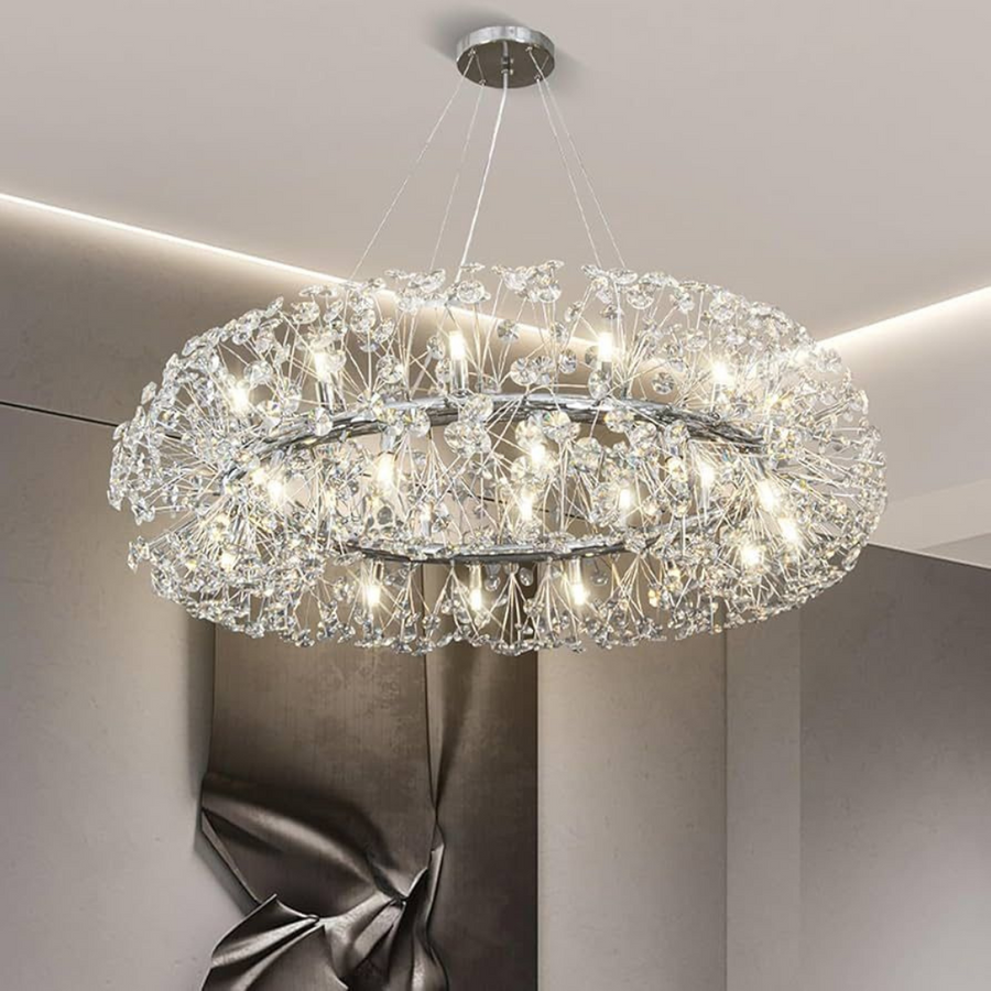 MINUET Crystal Chandelier 12x G9, Διάμετρος 60cm, Γυαλιστερό Ασημί, Ρυθμιζόμενο ύψος Crystal Chandeliers Προεπιλεγμένος τίτλος Alessandro Design