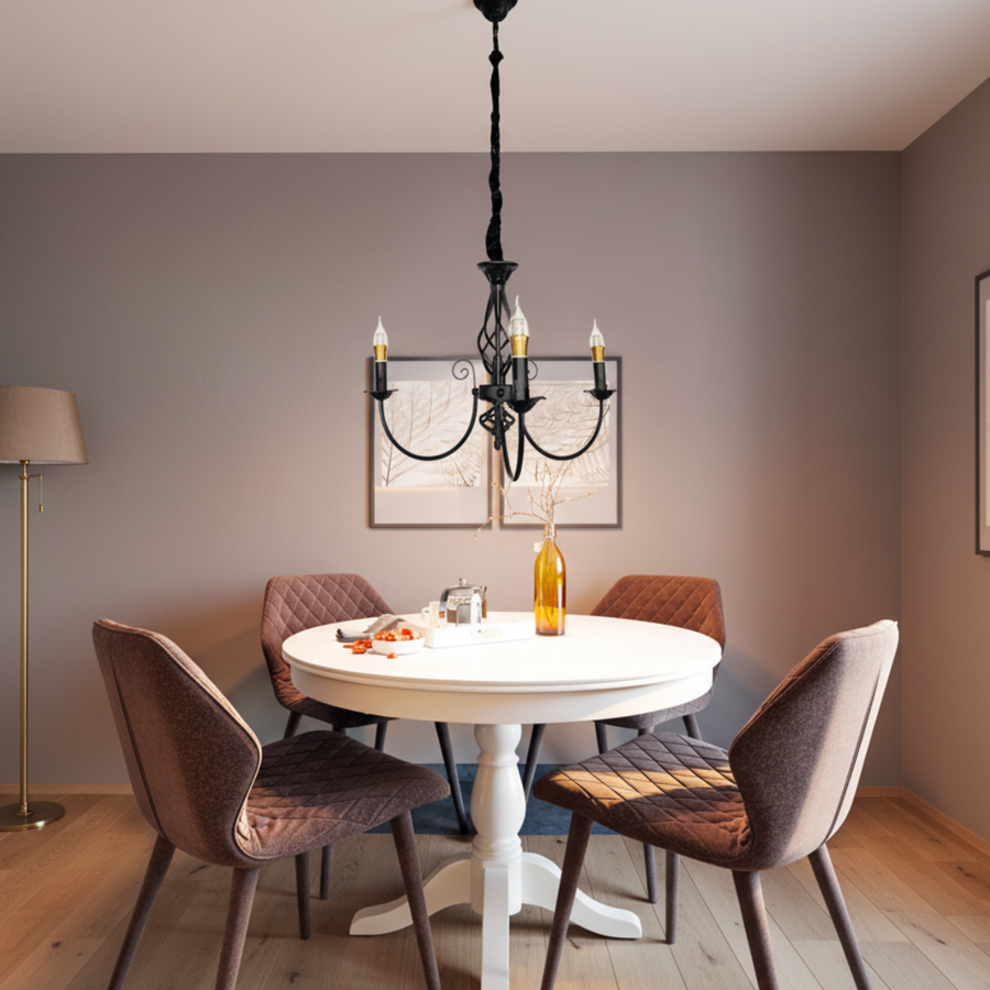 Πολυέλαιος VINTAGE, τύπου κρεμαστό, ANJOU, Circular, 3xE14, Metal, Black Vintage Chandeliers Προεπιλεγμένος τίτλος Alessandro Design