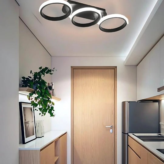 Πολυέλαιος LED ELIO 24W, 3 κύκλοι, Γραμμικό, Κρύο/Ζεστό/Ουδέτερο φως, Μαύροι πολυέλαιοι LED Προεπιλεγμένος τίτλος Alessandro Design
