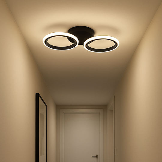 LARGE LED Πολυέλαιος 28W, 2 Κύκλοι, Κρύο/Ζεστό/Ουδέτερο φως, Μαύρο