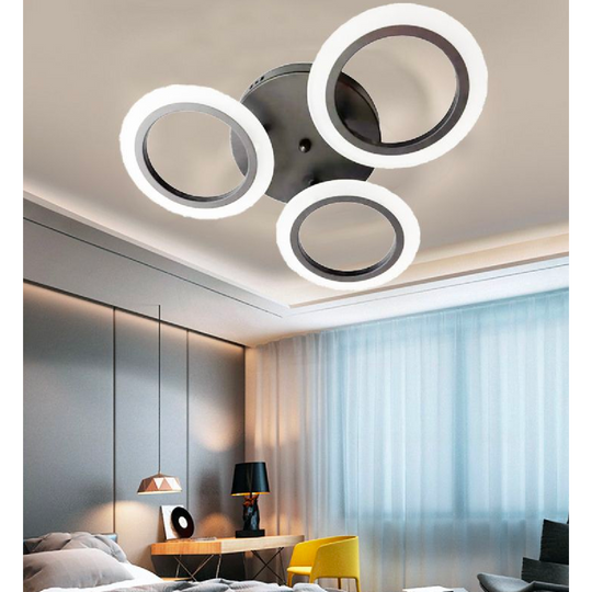 LARGE LED Chandelier 41W, 3 Circles, Cold/Werm/Neutral light, Black LED Chandeliers Προεπιλεγμένος τίτλος Alessandro Design