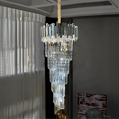 Crystal Candelabra BLOIS Ascendere E14, Διάμετρος 60cm, Ασημί, Ρυθμιζόμενο ύψος Crystal Candelabra Προεπιλεγμένος τίτλος Alessandro Design