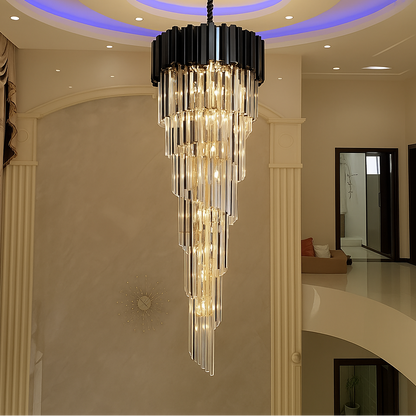 Crystal Chandelier BLOIS Ascender, 28xE14, Διάμετρος 60cm, Μαύρο, Ρυθμιζόμενο ύψος Crystal Chandelier Προεπιλεγμένος τίτλος Alessandro Design