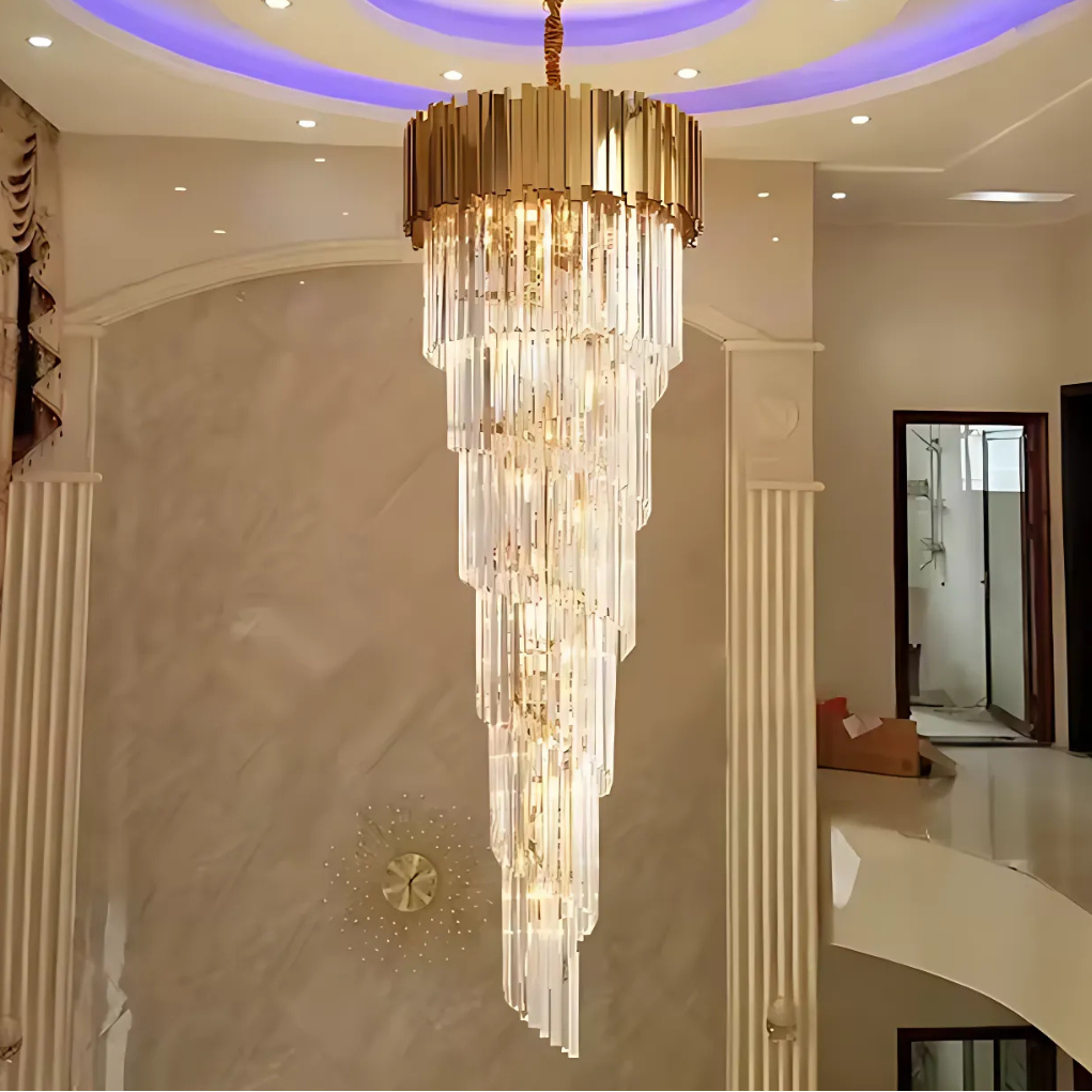 Crystal Chandelier BLOIS Ascender E14, Διάμετρος 60cm, Χρυσό, Ρυθμιζόμενο Ύψος Crystal Chandeliers Προεπιλεγμένος τίτλος Alessandro Design