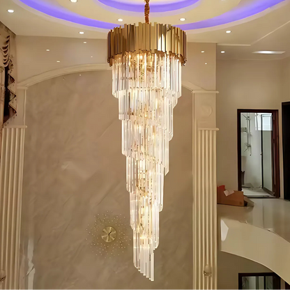 Crystal Chandelier BLOIS Ascender E14, Διάμετρος 60cm, Χρυσό, Ρυθμιζόμενο Ύψος Crystal Chandeliers Προεπιλεγμένος τίτλος Alessandro Design