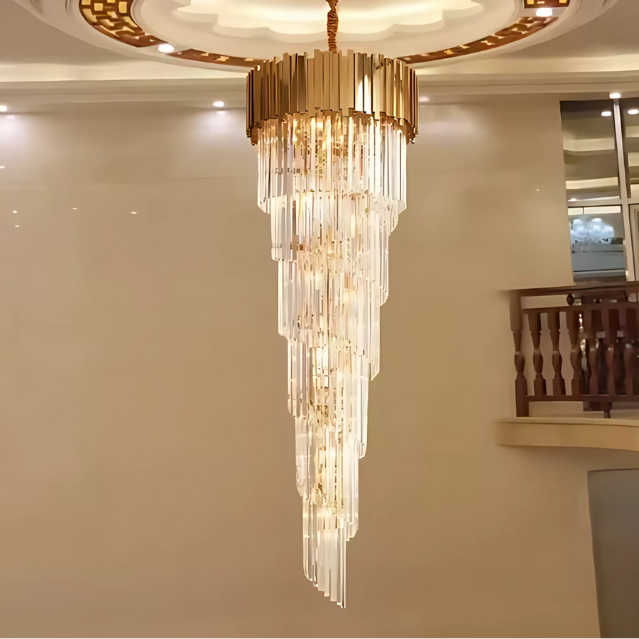Crystal Chandelier BLOIS Ascender E14, Διάμετρος 60cm, Χρυσό, Ρυθμιζόμενο Ύψος Crystal Chandeliers Προεπιλεγμένος τίτλος Alessandro Design