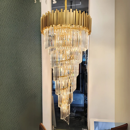 Crystal Chandelier BLOIS Ascender E14, Διάμετρος 60cm, Χρυσό, Ρυθμιζόμενο Ύψος Crystal Chandeliers Προεπιλεγμένος τίτλος Alessandro Design