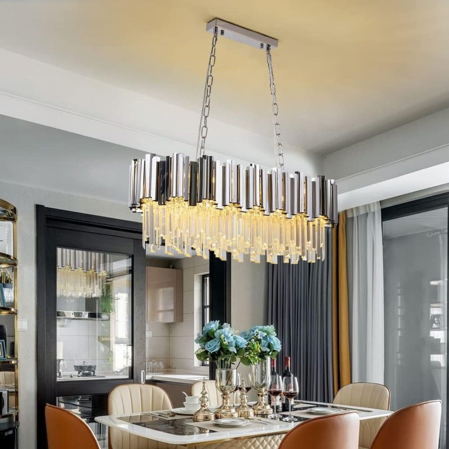 Crystal Chandelier BLOIS Regalis 10xE14, Διάμετρος 80cm, Ασημί, Ρυθμιζόμενο Ύψος Crystal Chandeliers Προεπιλεγμένος τίτλος Alessandro Design
