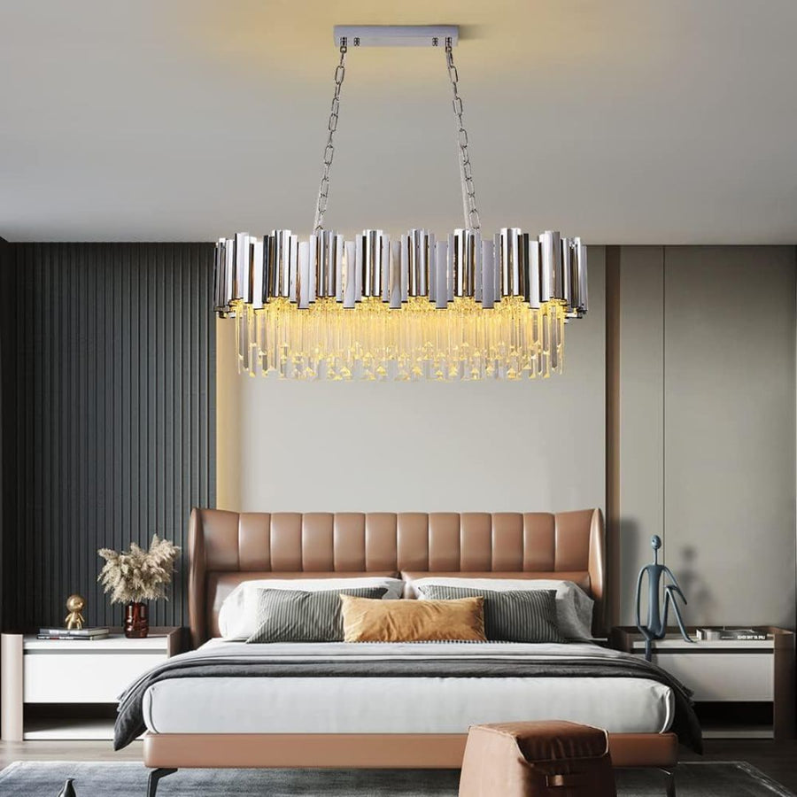 Crystal Chandelier BLOIS Regalis 10xE14, Διάμετρος 80cm, Ασημί, Ρυθμιζόμενο Ύψος Crystal Chandeliers Προεπιλεγμένος τίτλος Alessandro Design