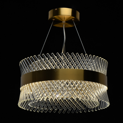 Κρυστάλλινος πολυέλαιος ALHAMBRA Eleganza, LED, 71W, Διάμετρος 50cm, Θερμό/Κρύο/Ουδέτερο φως, Ρυθμιζόμενο, Ρυθμιζόμενο ύψος, Χρυσό LED Luster με Τηλεχειριστήριο Προεπιλεγμένος τίτλος Alessandro Design