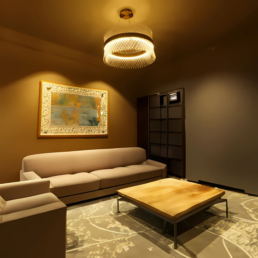 Κρυστάλλινος πολυέλαιος ALHAMBRA Nobile, LED, 52W, Διάμετρος 40cm, Θερμό/Ψυχρό/Ουδέτερο φως, Ρυθμιζόμενο, Ρυθμιζόμενο ύψος, Χρυσό LED Luster με Τηλεχειριστήριο Προεπιλεγμένος τίτλος Alessandro Design