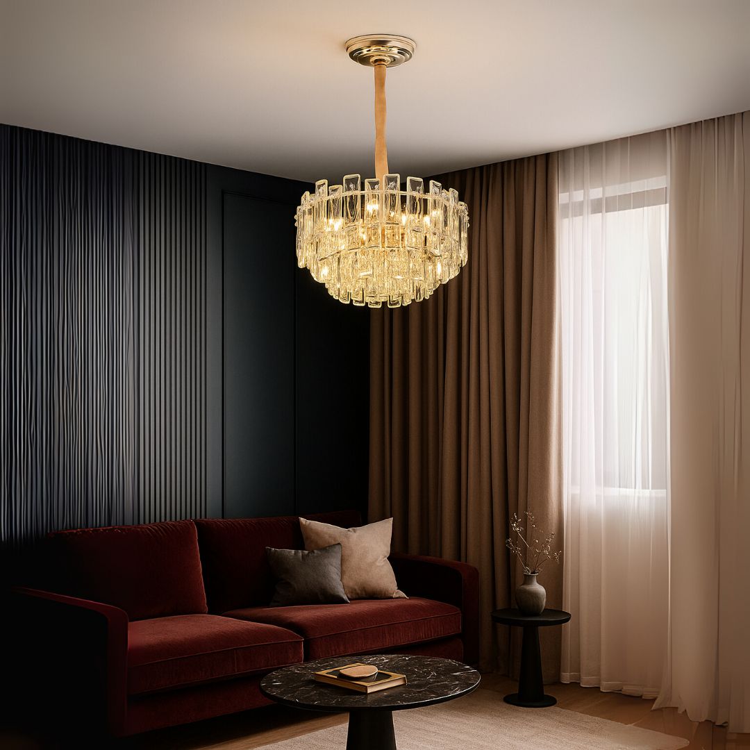 Crystal Chandelier FONTAINEBLEAU Eleganza, 9x E14, Διάμετρος 45cm, Χρυσό, Ρυθμιζόμενο Ύψος Crystal Chandeliers Προεπιλεγμένος τίτλος Alessandro Design