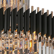 Crystal Chandelier CC900/600X1800, 27xE14, Διάμετρος 60cm, Ύψος 180cm, Γυαλιστερό χρυσό και μαύρο, ρυθμιζόμενο ύψος, κομψός σχεδιασμός Crystal chandeliers Προεπιλεγμένος τίτλος Alessandro Design