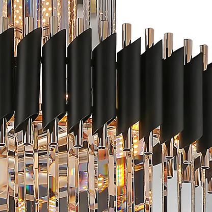 Crystal Chandelier CC900/600X1800, 27xE14, Διάμετρος 60cm, Ύψος 180cm, Γυαλιστερό χρυσό και μαύρο, ρυθμιζόμενο ύψος, κομψός σχεδιασμός Crystal chandeliers Προεπιλεγμένος τίτλος Alessandro Design
