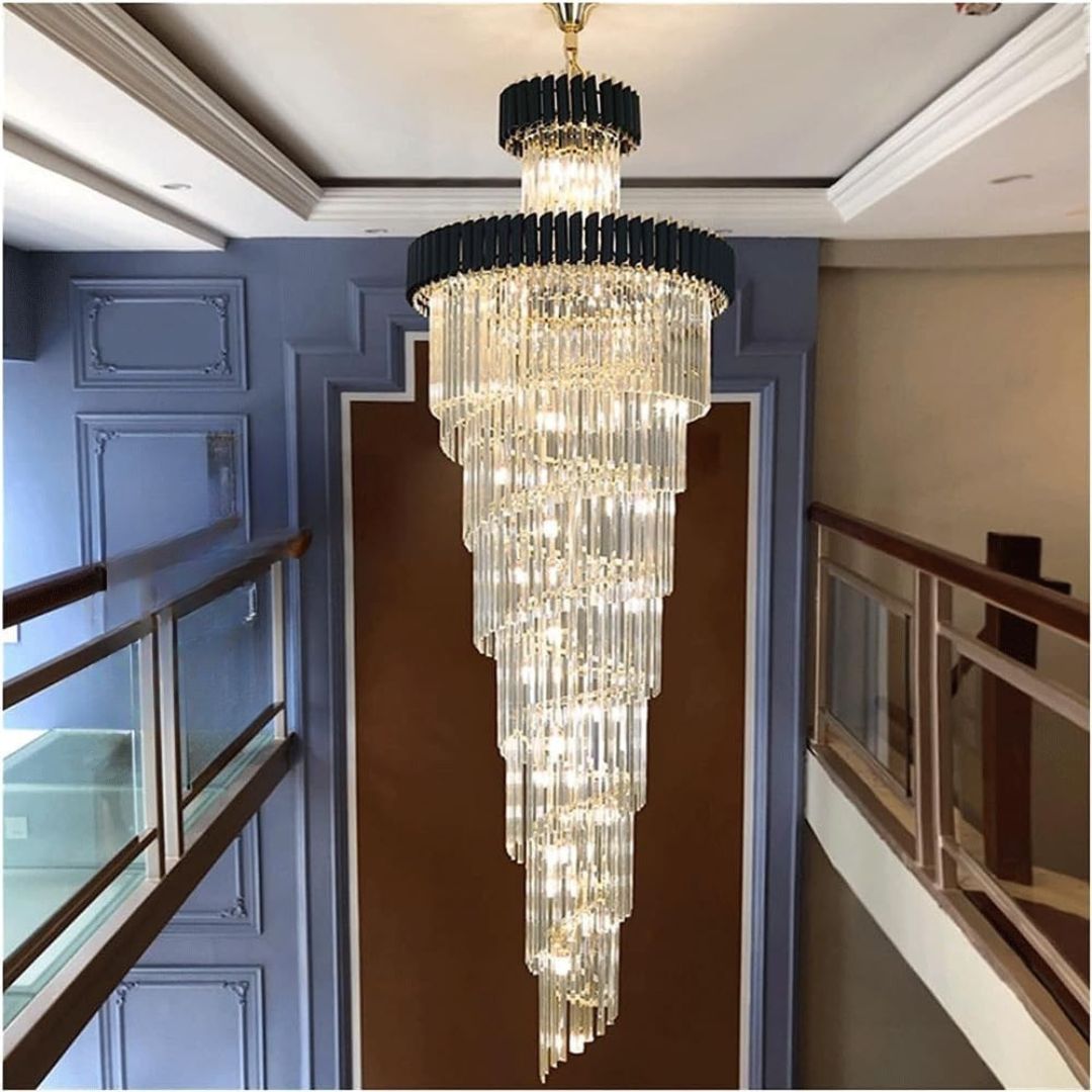 Crystal Chandelier CC900/700X2200, 34xE14, Διάμετρος 70cm, Ύψος 220cm, Γυαλιστερό χρυσό και μαύρο, Ρυθμιζόμενο ύψος, Κομψή σχεδίαση Crystal Chandeliers Προεπιλεγμένος τίτλος Alessandro Design