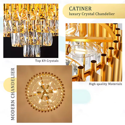 Crystal Chandelier VERSAILLES Magno 8x E14, Διάμετρος 60cm, Χρυσό, Ρυθμιζόμενο ύψος Crystal Chandelier Προεπιλεγμένος τίτλος Alessandro Design