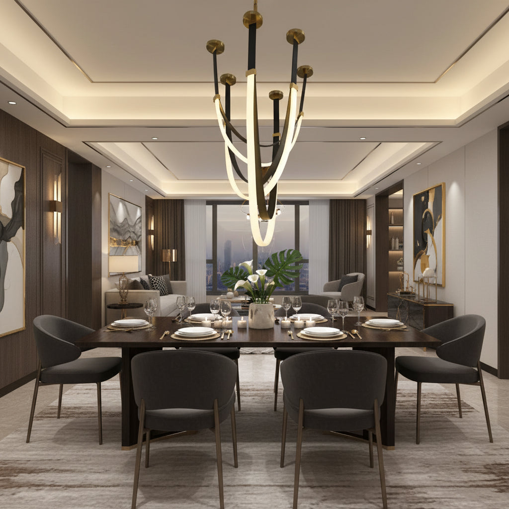 Modern Chandelier, LED, ARIA Largo, 31W, Warm light, Black Modern Chandeliers Προεπιλεγμένος τίτλος Alessandro Design