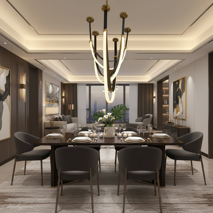 Modern Chandelier, LED, ARIA Largo, 31W, Warm light, Black Modern Chandeliers Προεπιλεγμένος τίτλος Alessandro Design