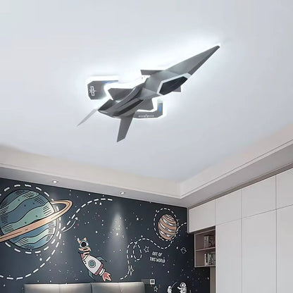 Παιδικός πολυέλαιος LED FIGHTER, Τύπος αεροπλάνου, 101W, Κρύο/Ζεστό/Ουδέτερο φως, Κινητά φτερά, Aeronautical Grey Παιδικοί πολυέλαιοι Προεπιλεγμένος τίτλος Alessandro Design