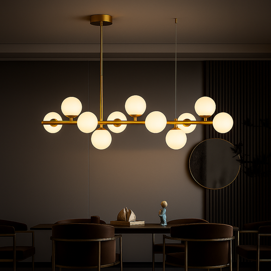 LOFT Pavilion Modern Light Bulb Chandelier, 11x G9, Gold, Metal, Adjustable Height Modern Chandeliers Προεπιλεγμένος τίτλος Alessandro Design