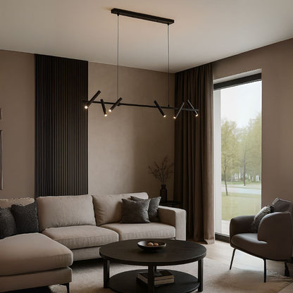Harman LED Chandelier, 23W, 6 Sources, Neutral Light, Black Modern Chandeliers Προεπιλεγμένος τίτλος Alessandro Design