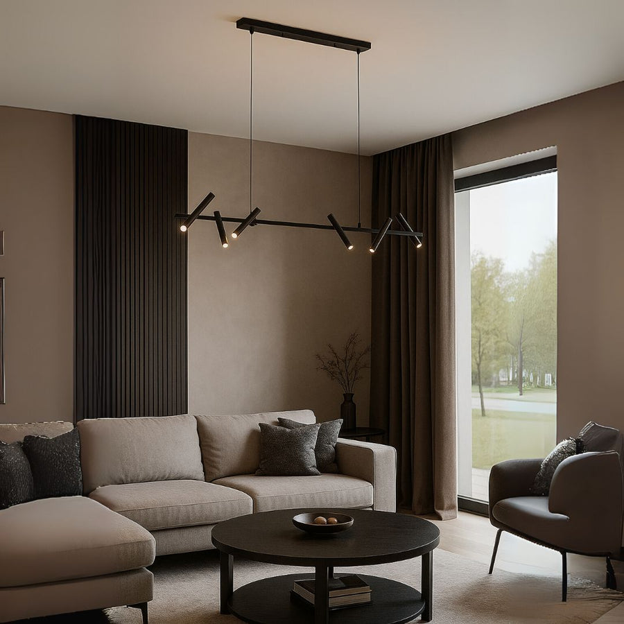 Harman LED Chandelier, 23W, 6 Sources, Neutral Light, Black Modern Chandeliers Προεπιλεγμένος τίτλος Alessandro Design