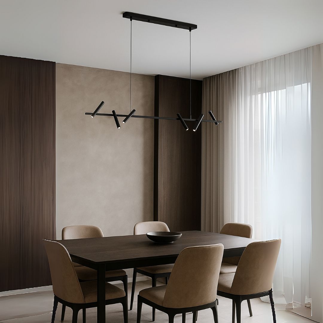 Harman LED Chandelier, 23W, 6 Sources, Neutral Light, Black Modern Chandeliers Προεπιλεγμένος τίτλος Alessandro Design