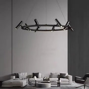 Harman LED Chandelier, 29W, 8 Sources, Neutral Light, Black Modern Chandeliers Προεπιλεγμένος τίτλος Alessandro Design