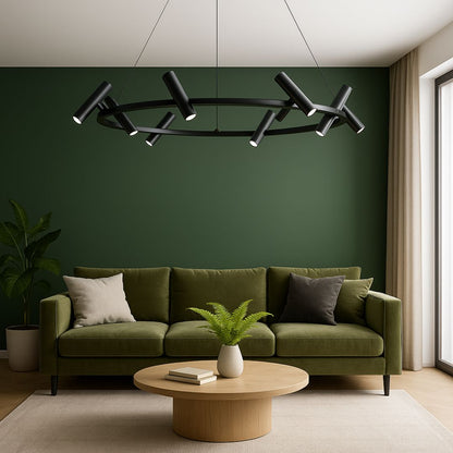 Harman LED Chandelier, 29W, 8 Sources, Neutral Light, Black Modern Chandeliers Προεπιλεγμένος τίτλος Alessandro Design